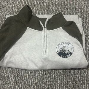 Gray and Green Half-Zip Pullover